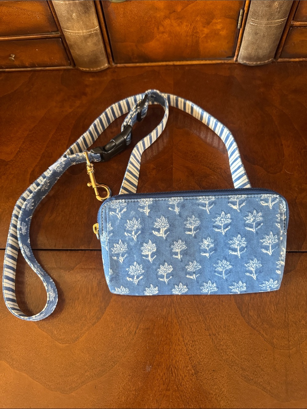 Mark & Graham Blue Floral Crossbody Wallet